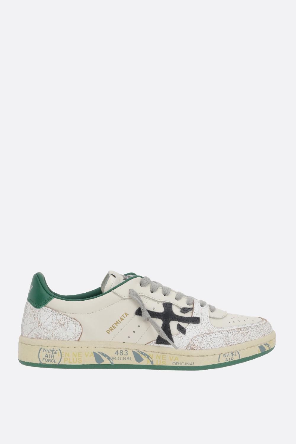PREMIATA sneaker BSKT CLAY in pelle liscia e craquelé