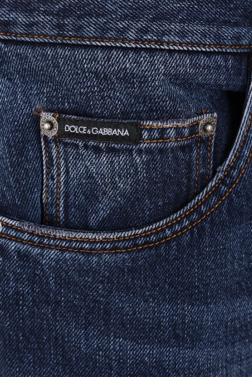 DOLCE & GABBANA jeans regular-fit in denim con placca logo Flash Sale