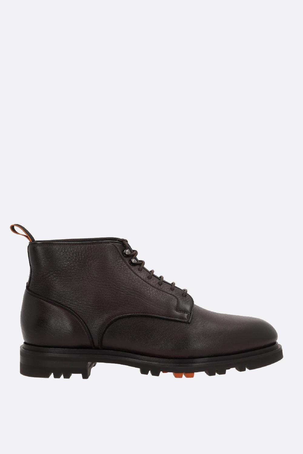 SANTONI stivaletto stringato Logan in pelle martellata Offerta esclusiva