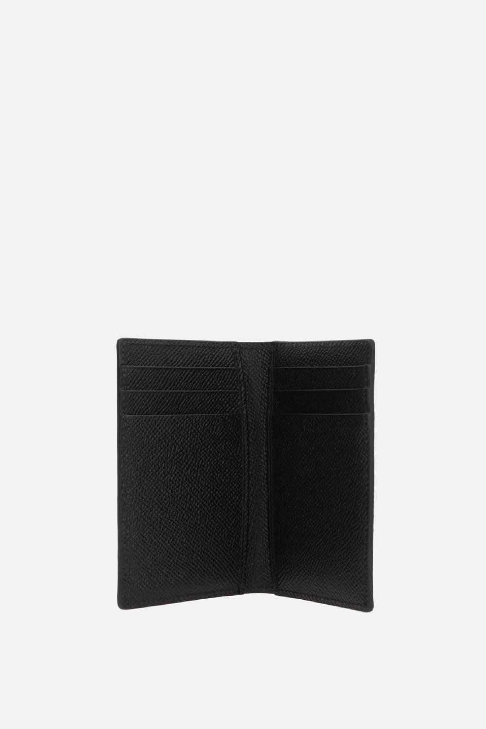 DOLCE & GABBANA porta carte a libro in pelle Dauphine con placca logo Cyber Monday