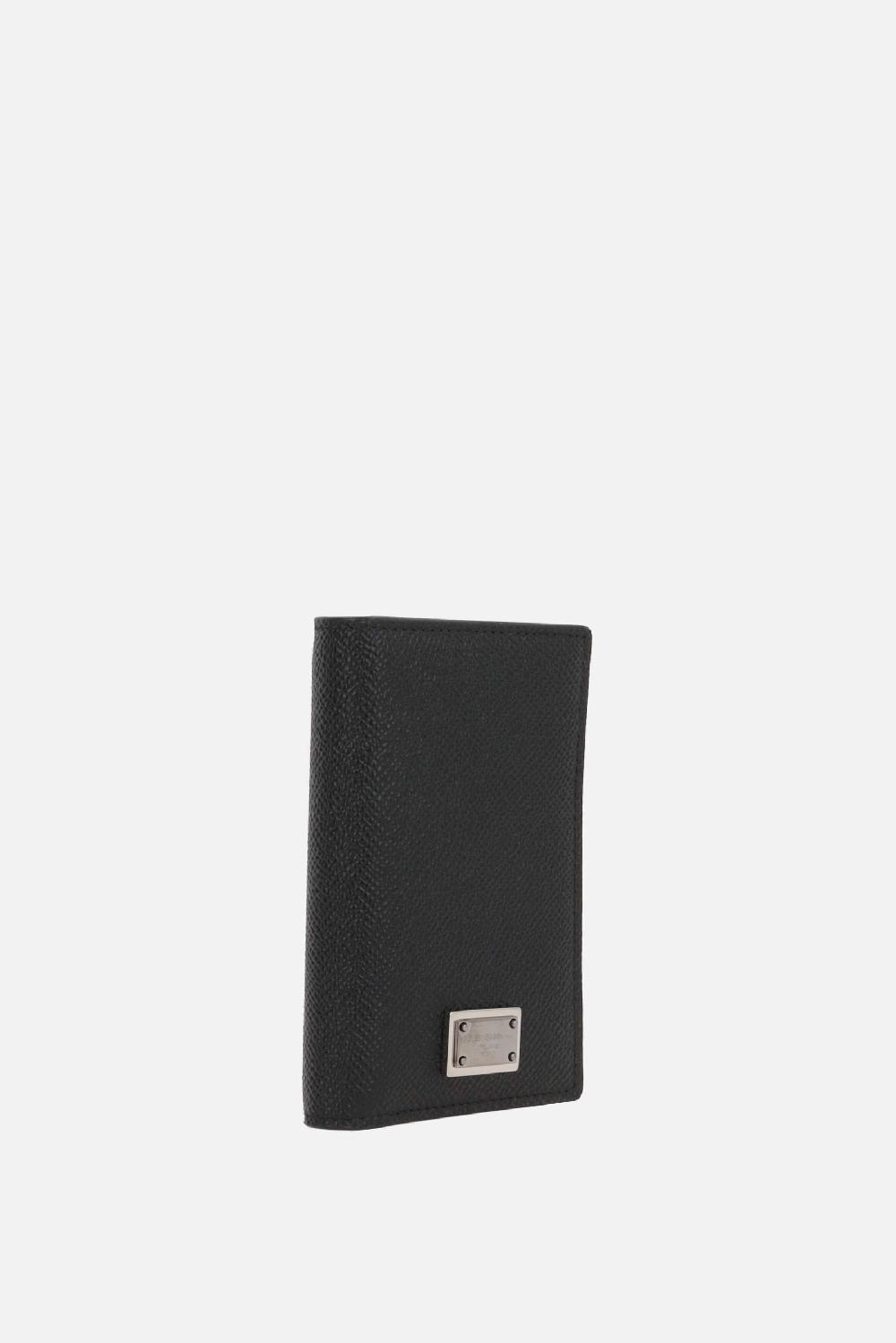 DOLCE & GABBANA porta carte a libro in pelle Dauphine con placca logo Cyber Monday