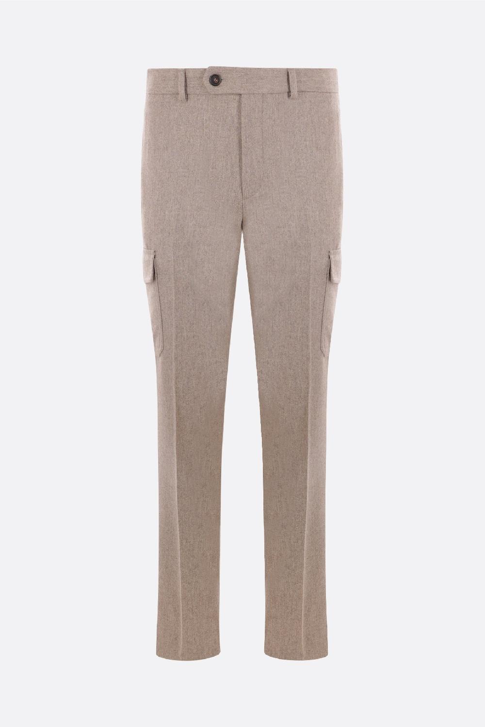INCOTEX pantalone cargo in lana e cashmere