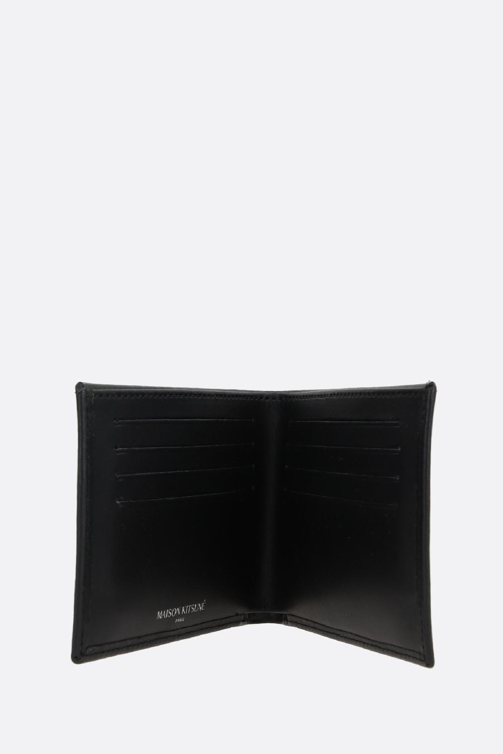 MAISON KITSUNÉ portafogli billfold Fox Head in pelle liscia Offerte esclusive