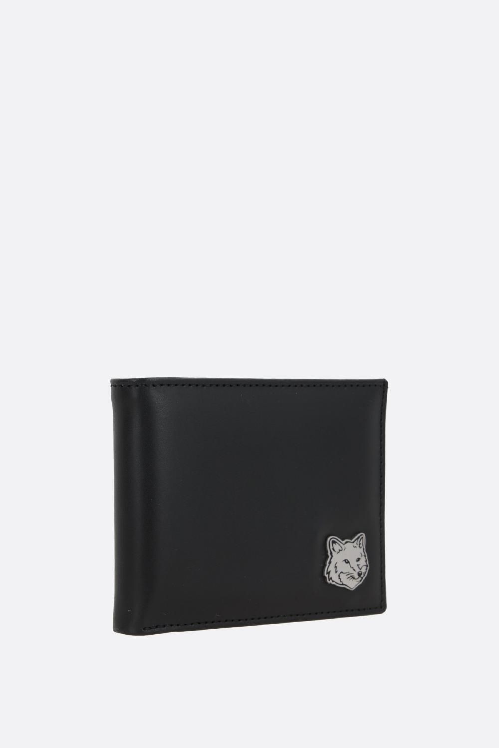 MAISON KITSUNÉ portafogli billfold Fox Head in pelle liscia Offerte esclusive