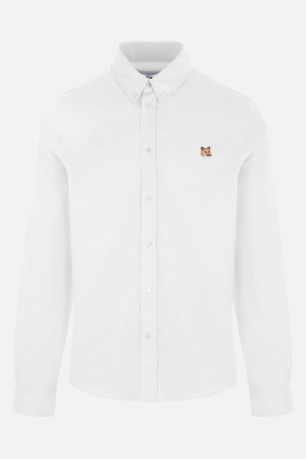 MAISON KITSUNÉ camicia in Oxford patch logo Mini Fox Head