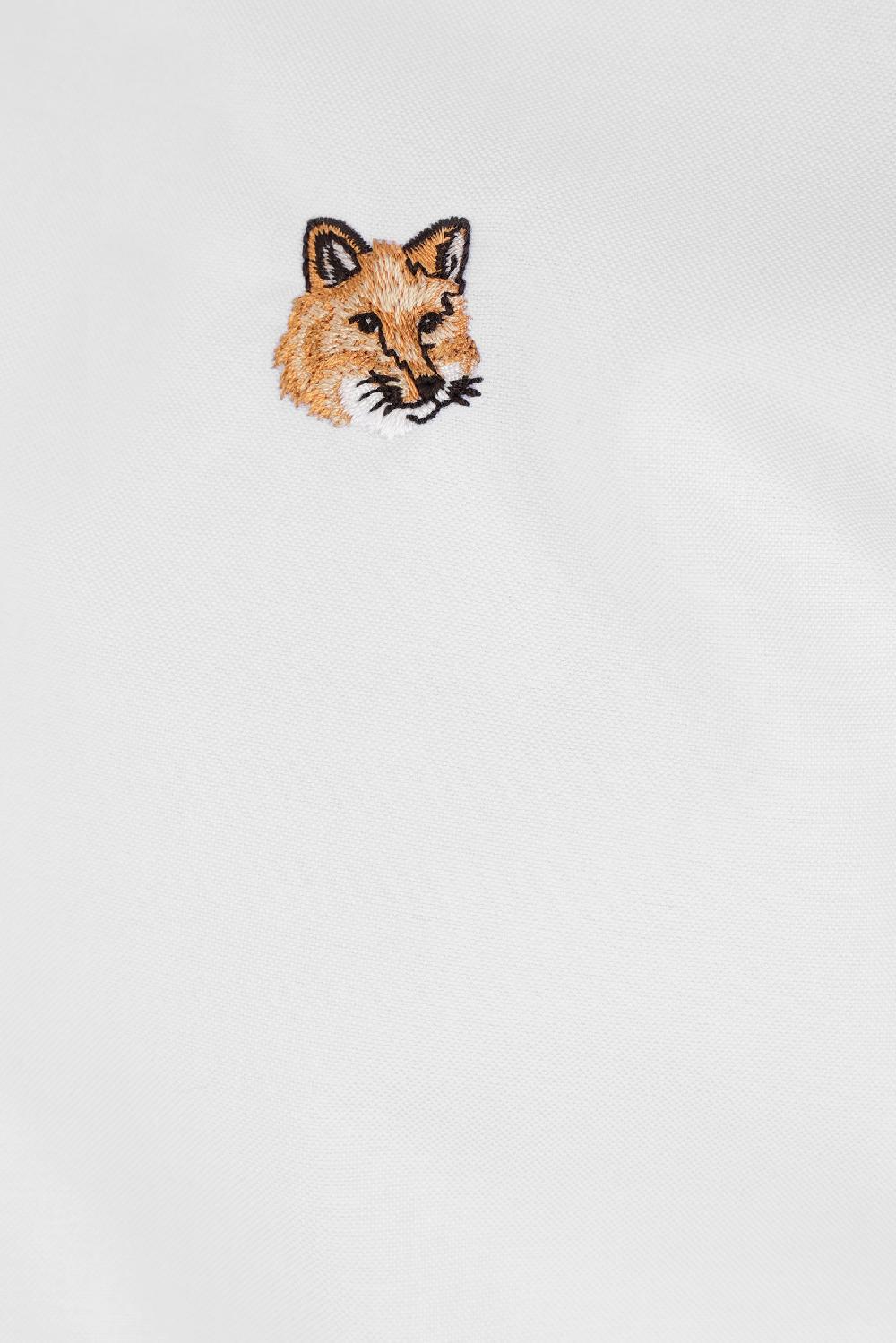 MAISON KITSUNÉ camicia in Oxford patch logo Mini Fox Head Offerte giornaliere