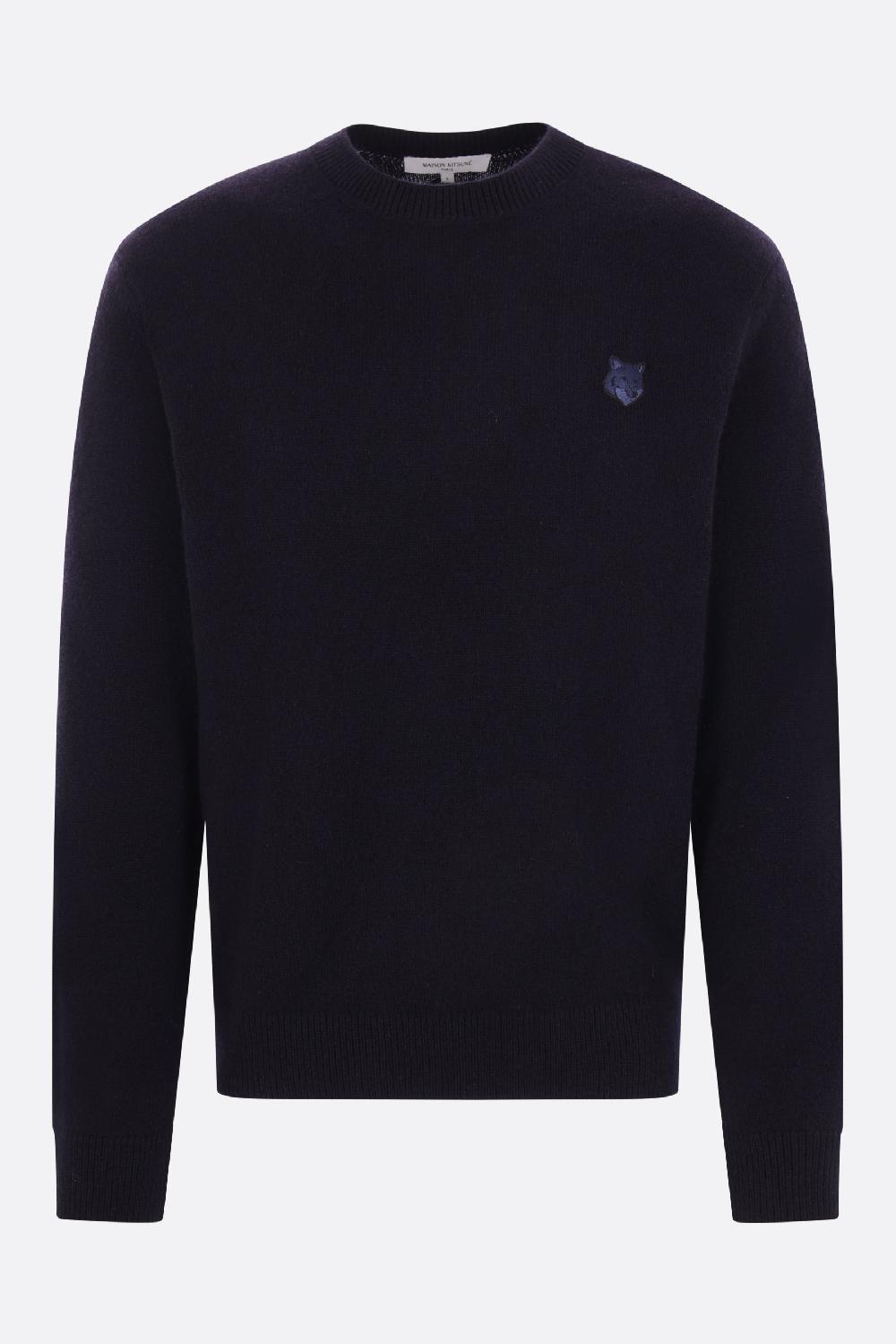 MAISON KITSUNÉ pullover in lana patch Bold Fox Head Prezzo basso