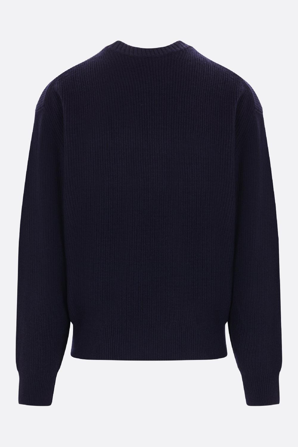 MAISON KITSUNÉ pullover in misto lana patch Bold Fox Head Super Saving Price