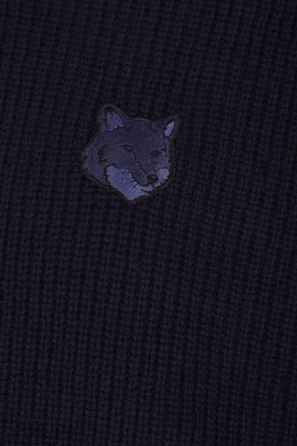 MAISON KITSUNÉ pullover in misto lana patch Bold Fox Head Super Saving Price