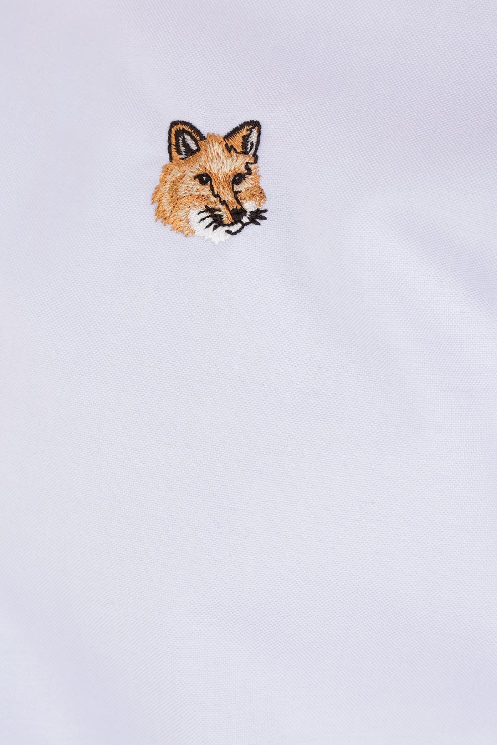 MAISON KITSUNÉ camicia in Oxford patch logo Mini Fox Head Rilascio limitato