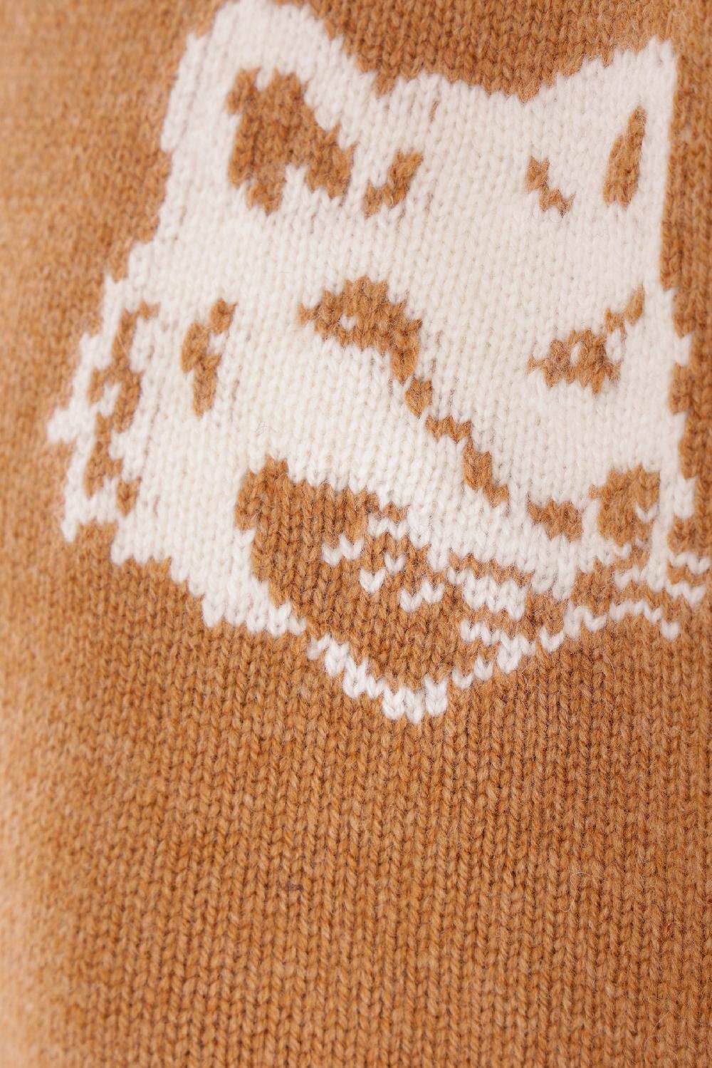 MAISON KITSUNÉ pullover in lana intarsio Fox Head Ultimi tre giorni