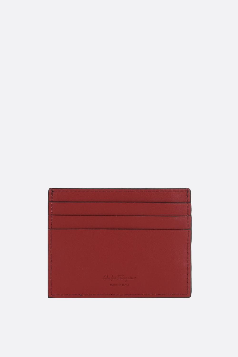 FERRAGAMO porta carte Gancini in pelle texturizzata e liscia Ultimo giorno
