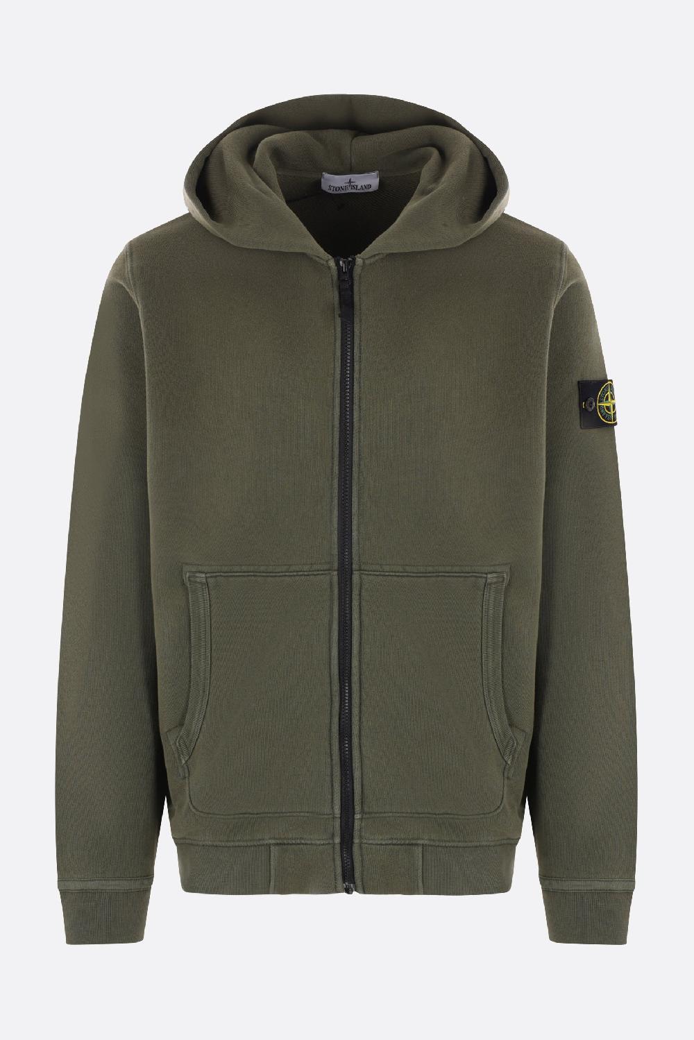 STONE ISLAND felpa full-zip in jersey con badge logo Solo un giorno rimasto