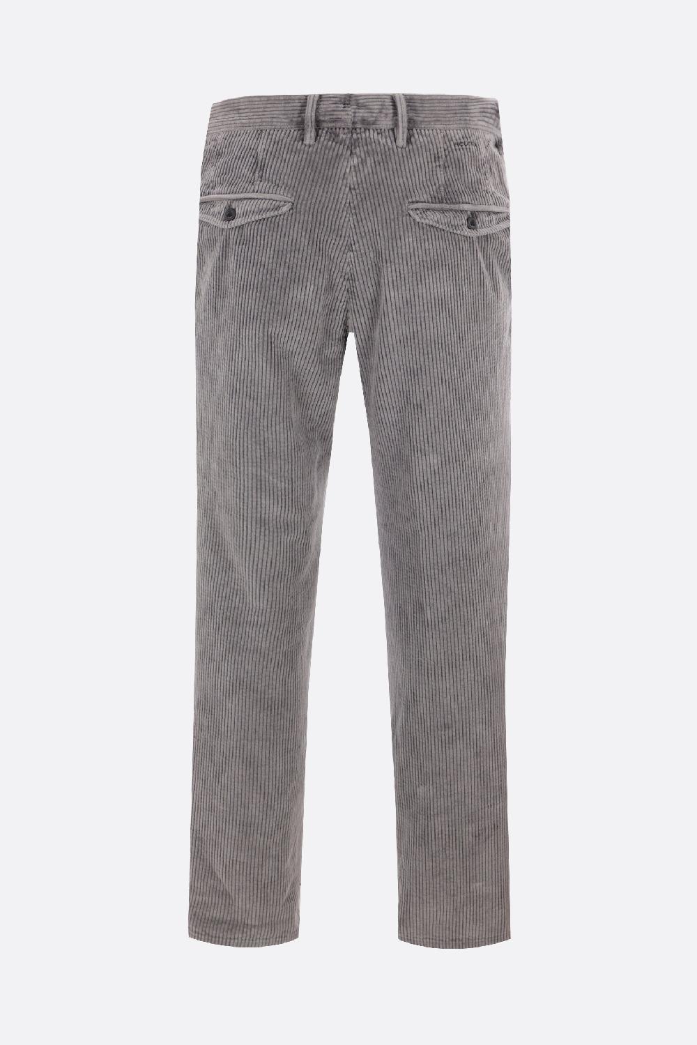 INCOTEX pantalone tapered-fit in velluto a coste Italy