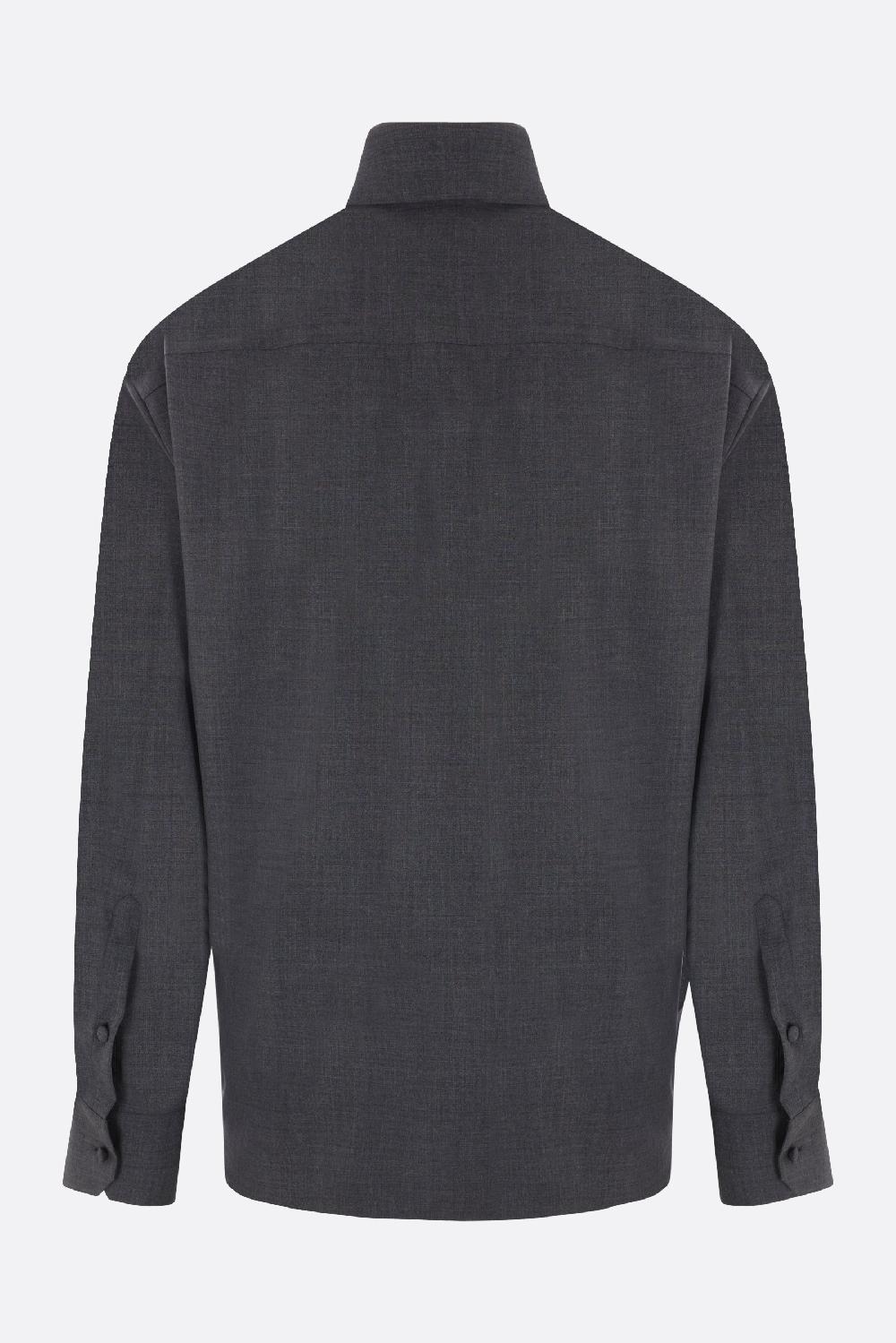 VALENTINO GARAVANI camicia in lana con V Detail Fino Al -60%