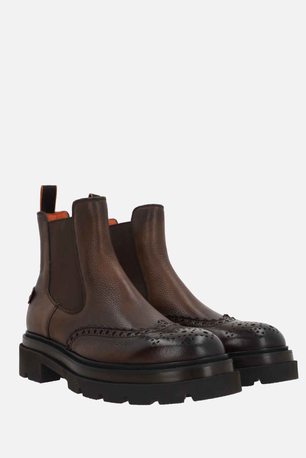 SANTONI stivaletto Blockage in pelle matellata Convenienza