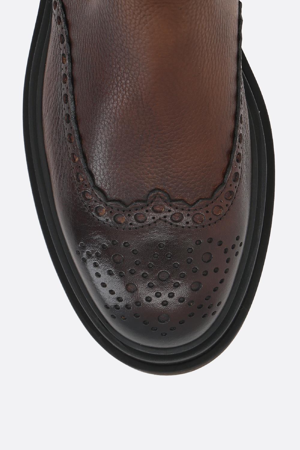 SANTONI stivaletto Blockage in pelle matellata Convenienza