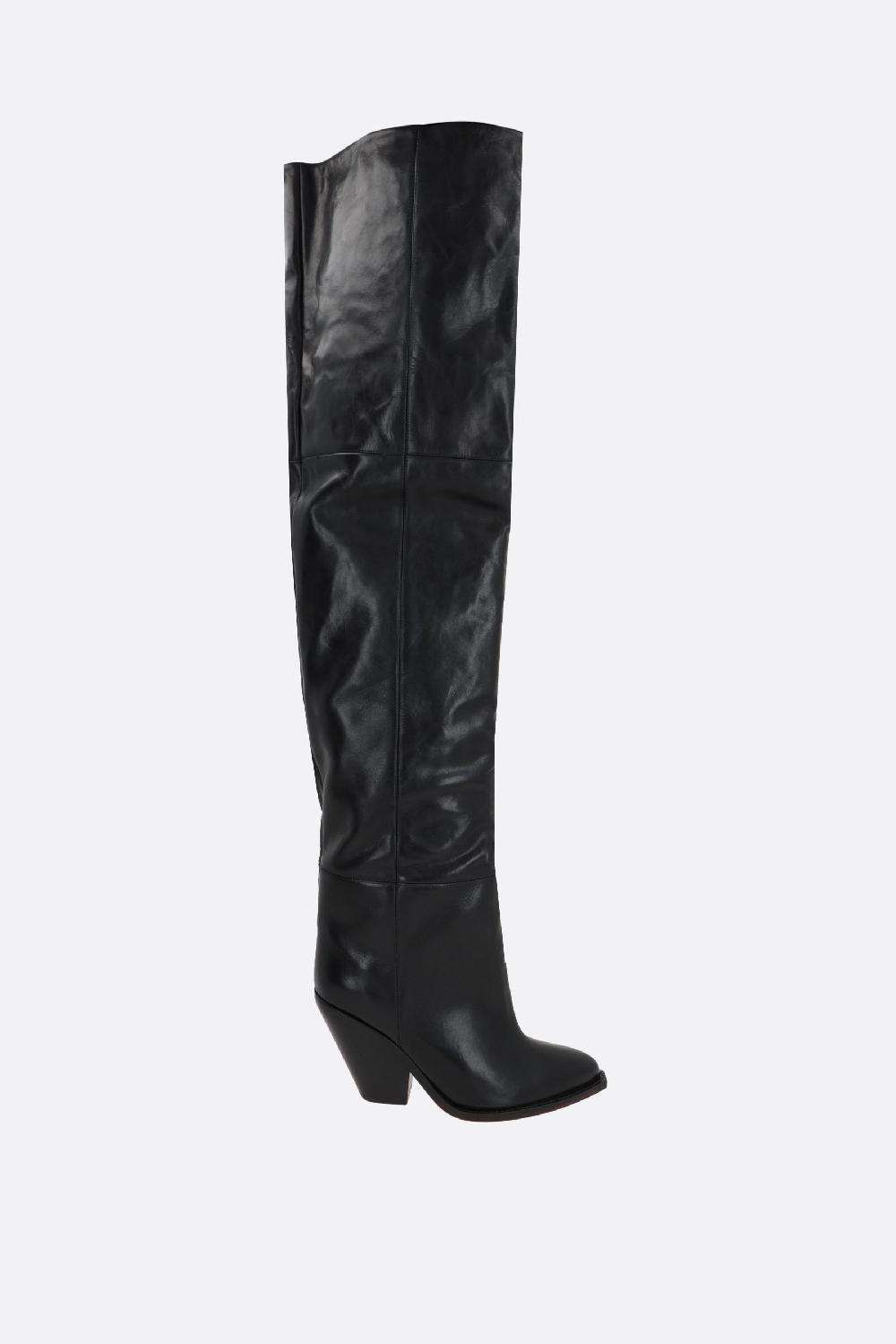 ISABEL MARANT stivale cuissard Lalex in pelle liscia