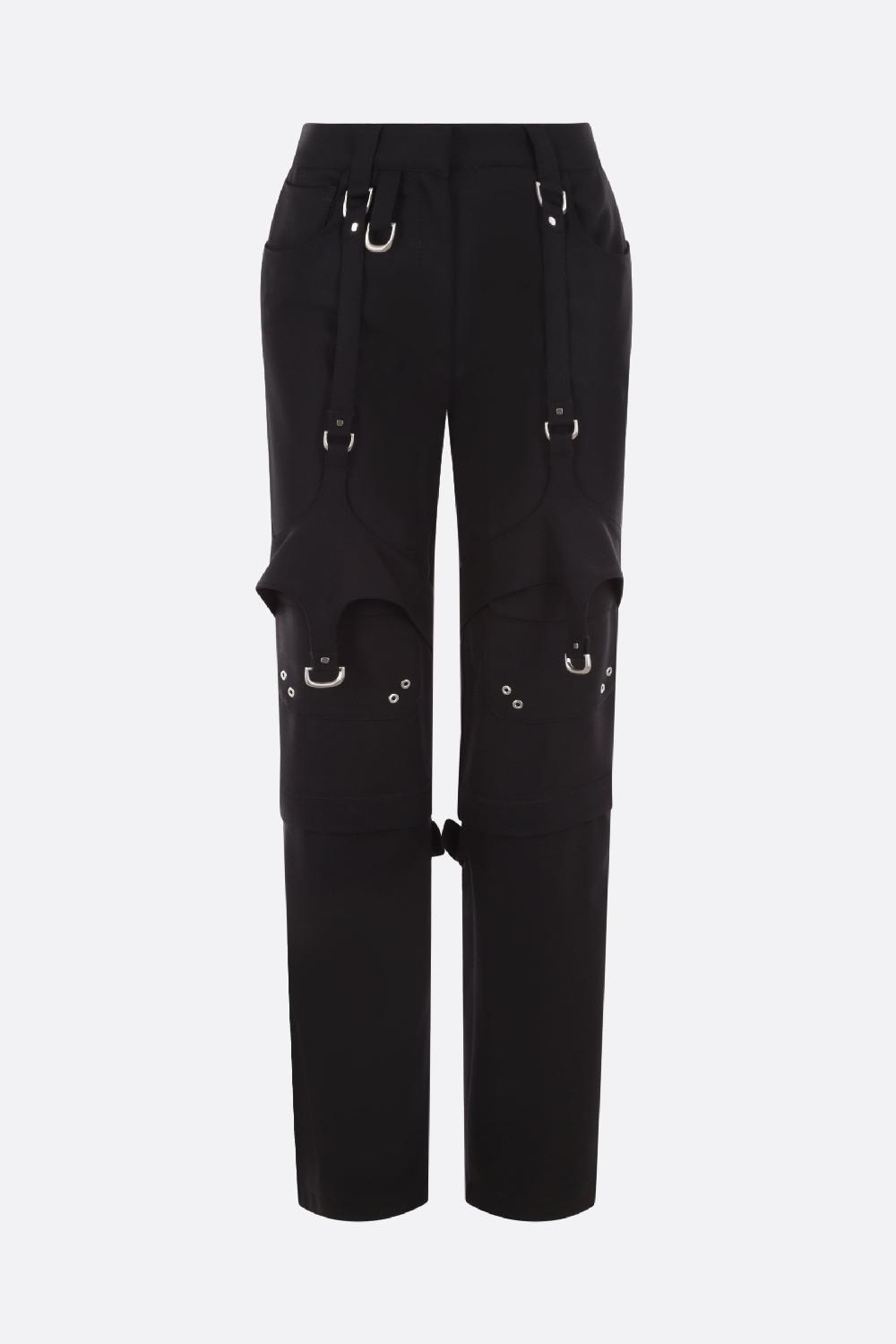 OFF WHITE pantalone cargo in misto lana
