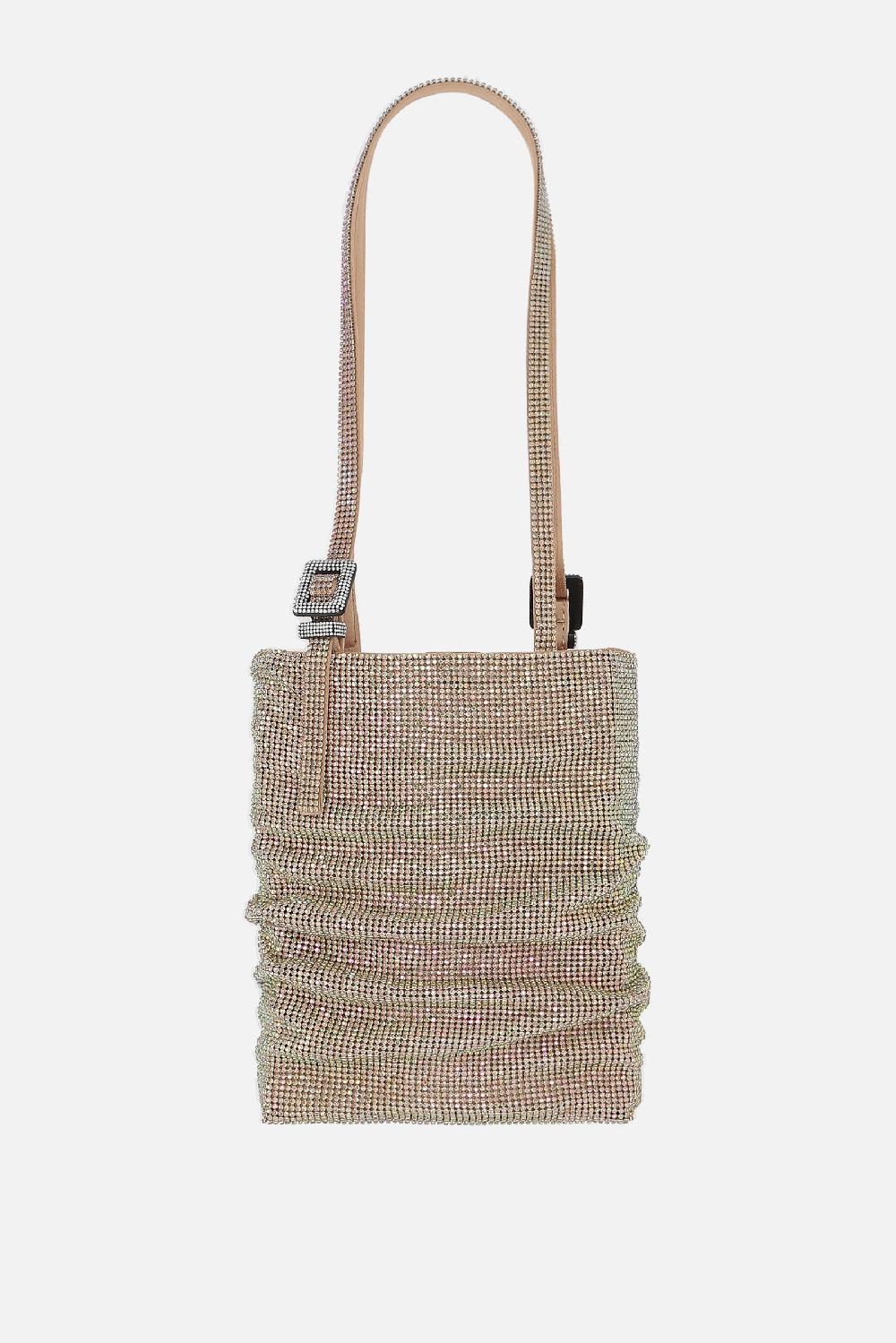 BENEDETTA BRUZZICHES borsa a mano Lollo La Grande in maglia metallica con cristalli
