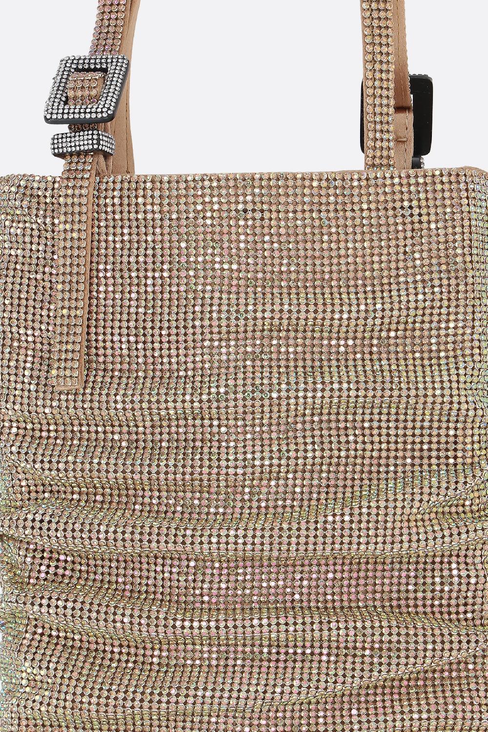 BENEDETTA BRUZZICHES borsa a mano Lollo La Grande in maglia metallica con cristalli Offerta Giorno del Papà