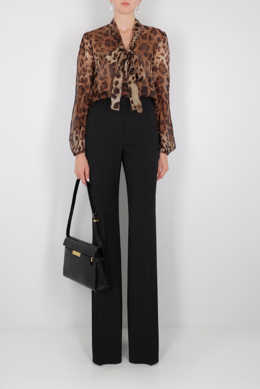 DOLCE & GABBANA camicia in chiffon stampa Leo New Offerta Anniversario