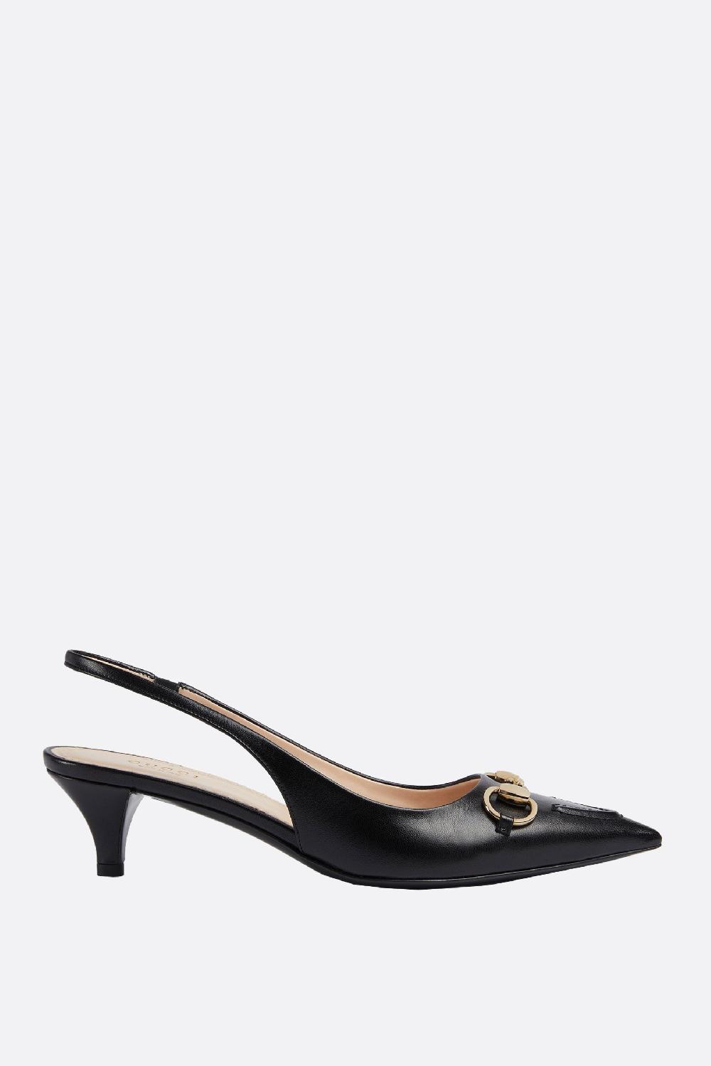 GUCCI slingback in pelle liscia con Morsetto Offerta temporanea