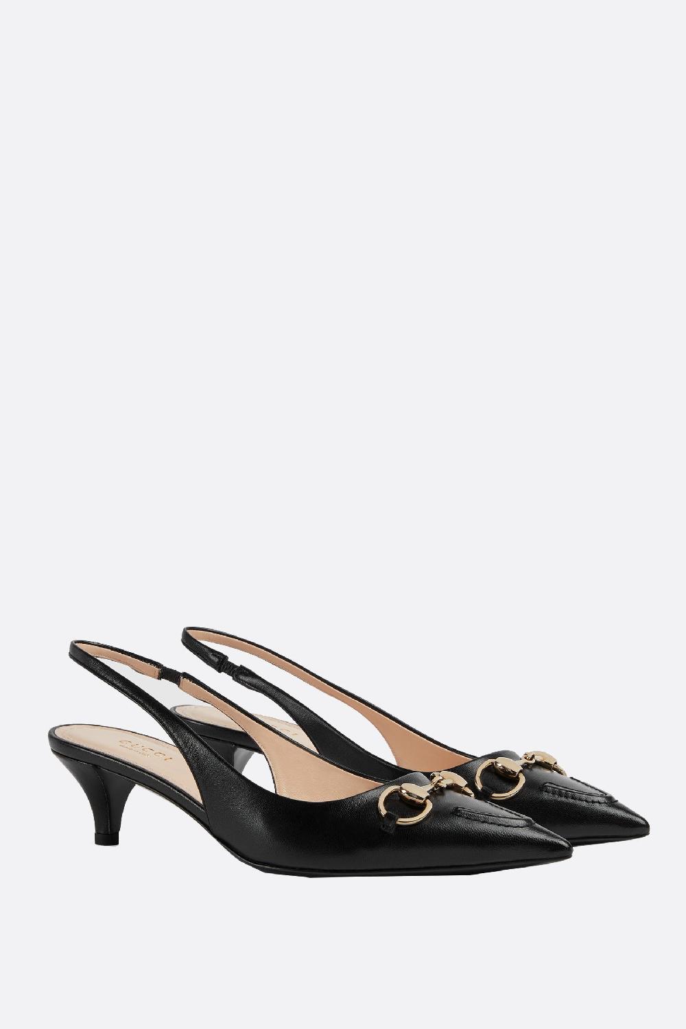 GUCCI slingback in pelle liscia con Morsetto Offerta temporanea