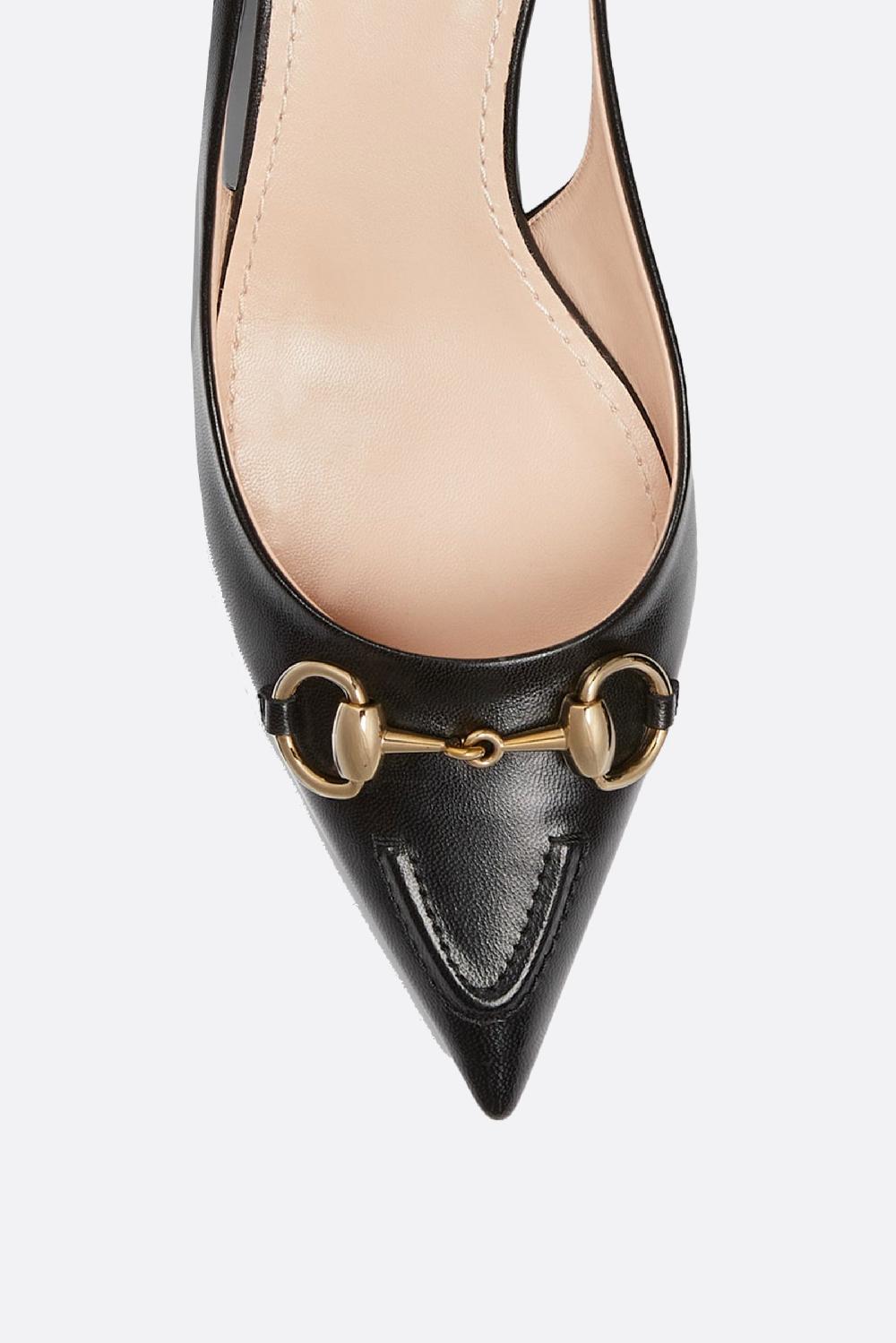 GUCCI slingback in pelle liscia con Morsetto Offerta temporanea