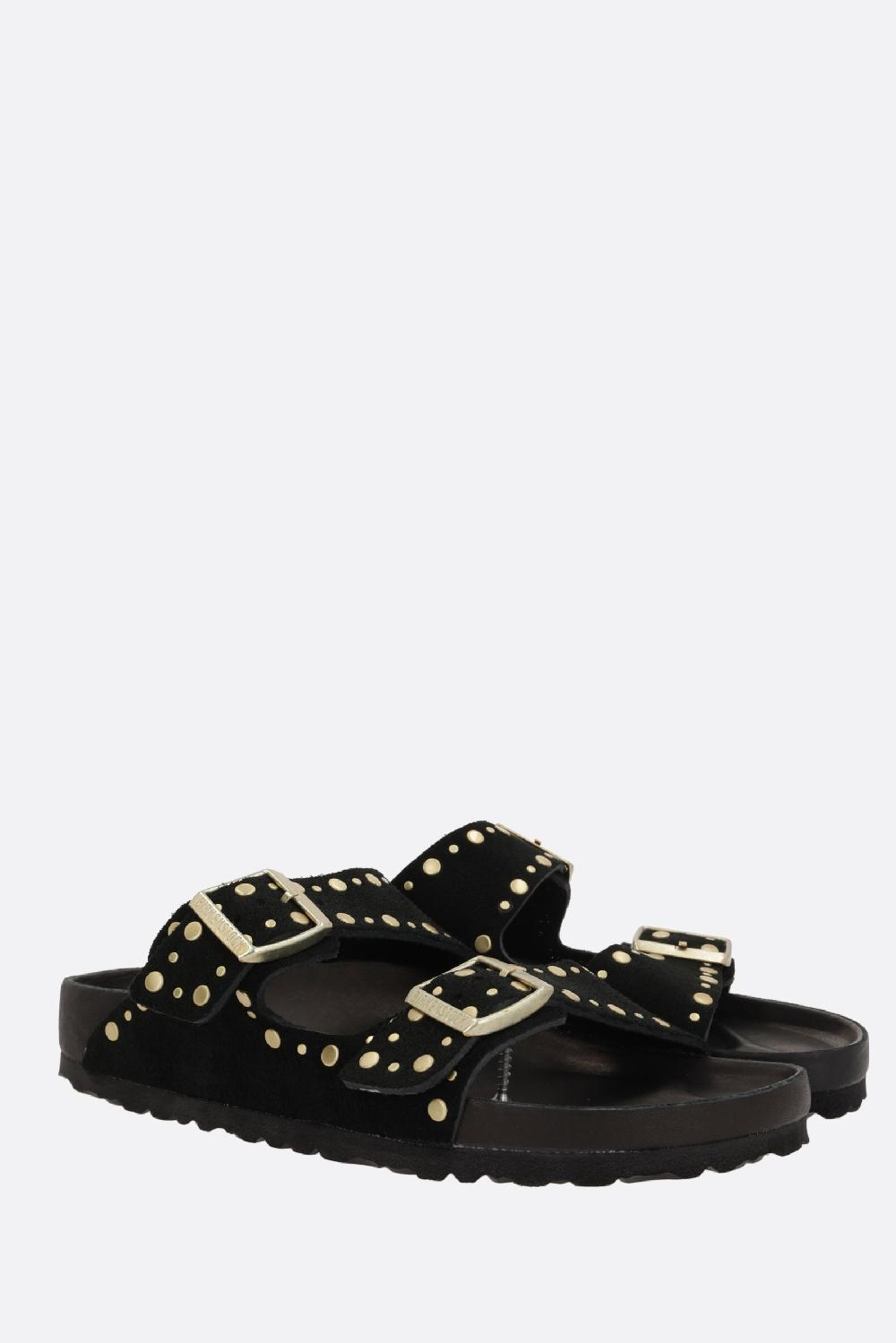 BIRKENSTOCK sandalo flat Arizona Rivet Border in suede (Narrow Fit) Comprane uno, ottenene uno gratis