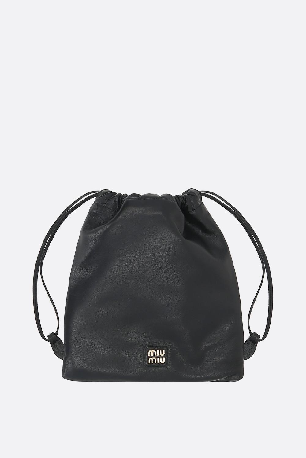MIU MIU pouch in nappa con logo