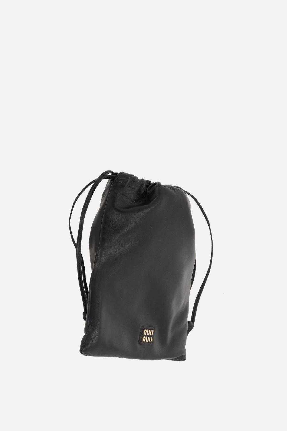 MIU MIU pouch in nappa con logo Offerta settimanale