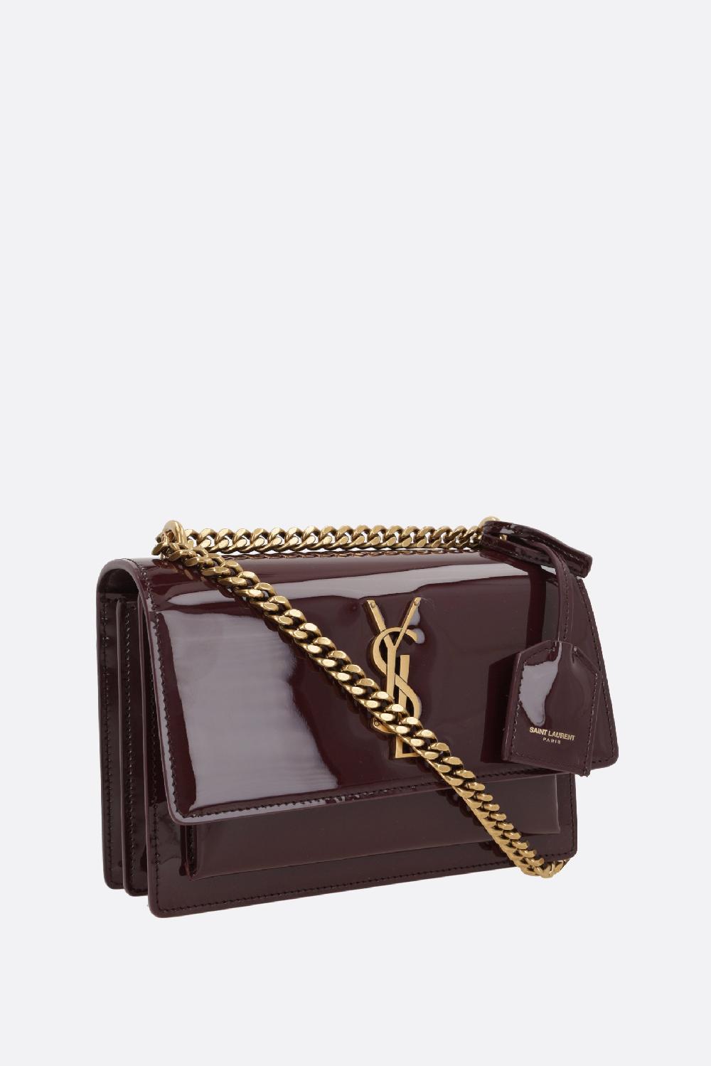 SAINT LAURENT borsa a spalla Sunset small in vernice Ultimi due giorni