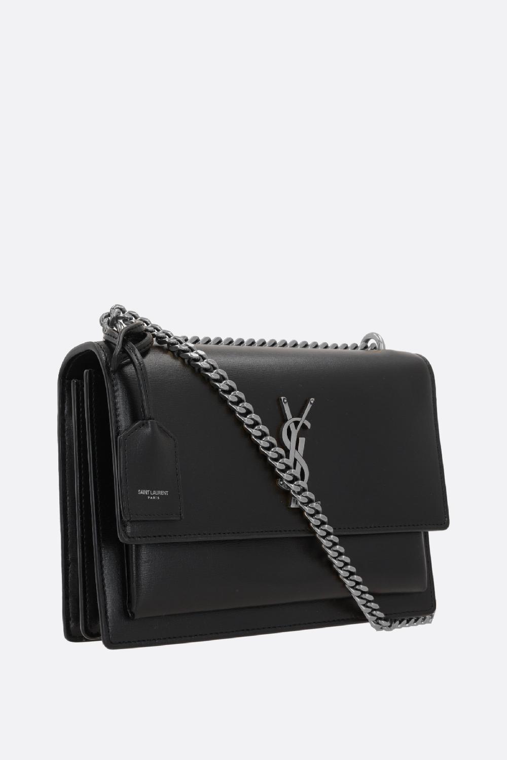 SAINT LAURENT borsa a spalla Sunset media in pelle liscia Ultimo giorno