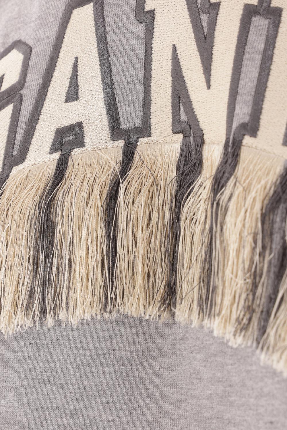 GANNI t-shirt in cotone ricamo logo Fino al 60% di sconto
