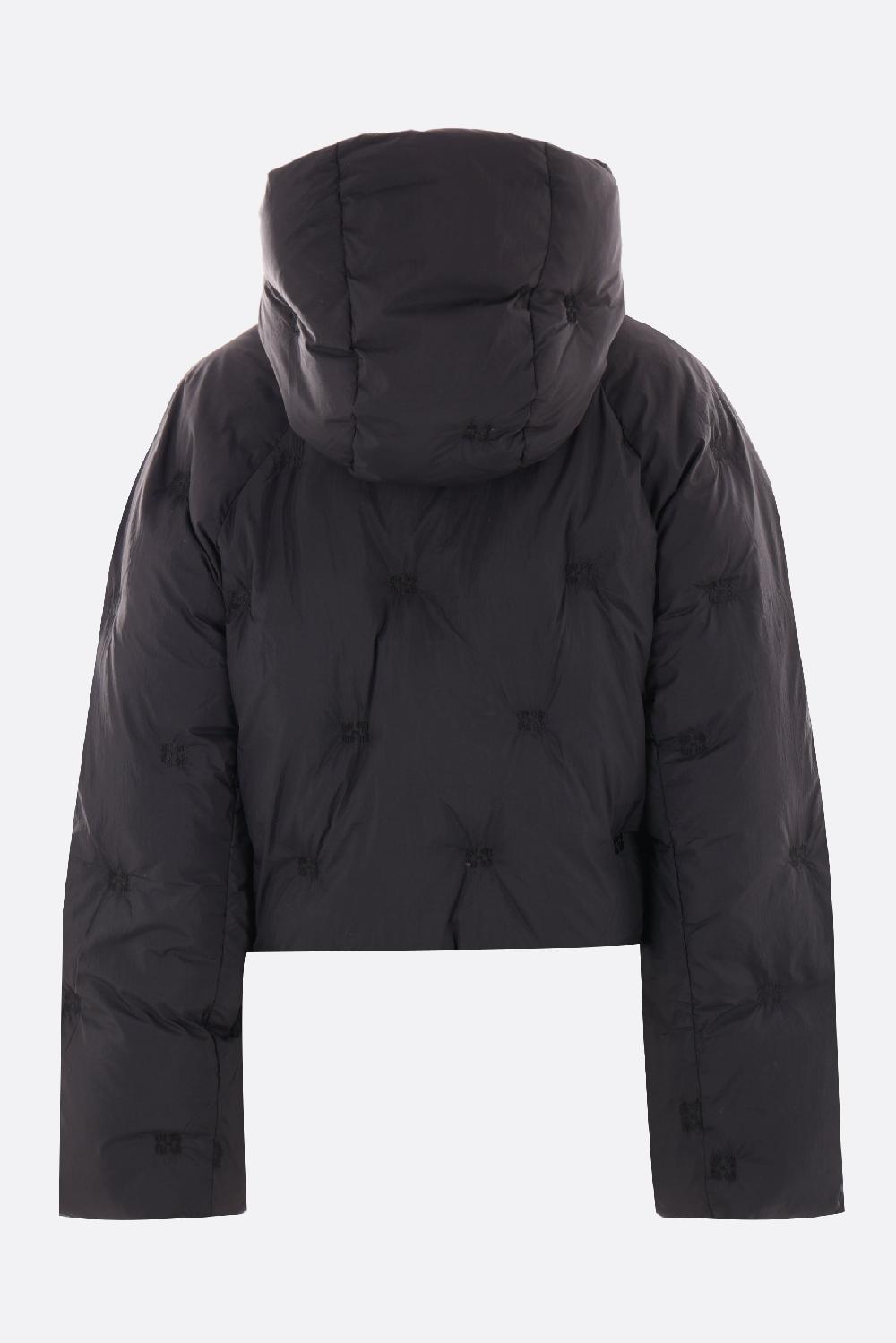 GANNI piumino cropped in nylon ricamo logo Sostegno trimestrale