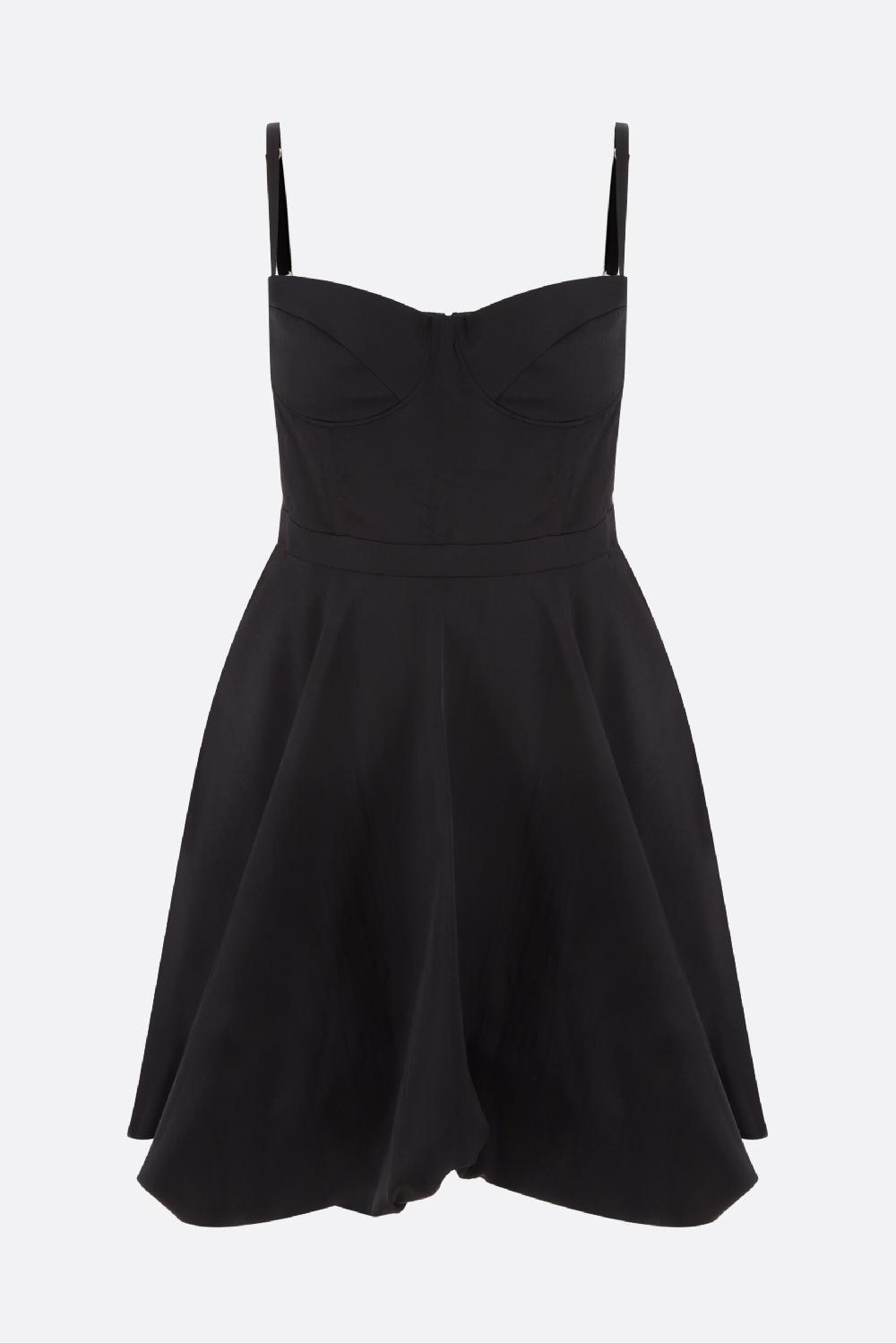 DEL CORE miniabito bustier in flat nylon froissé Black Friday Prezzi