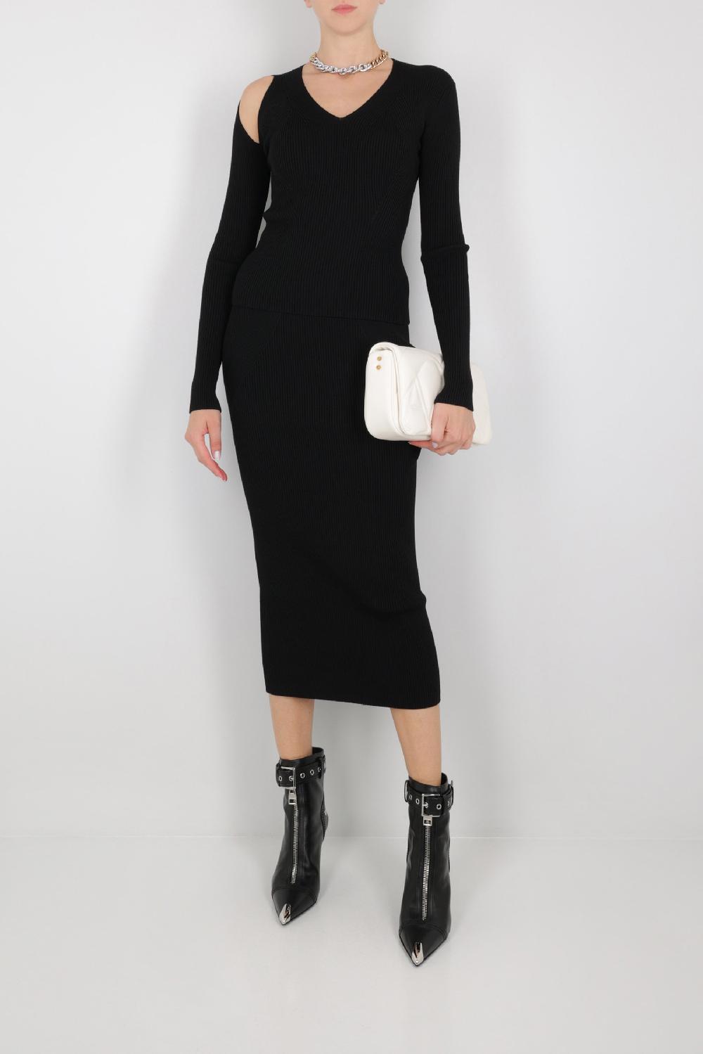ALEXANDER McQUEEN pullover in lana stretch con cut-out In vendita