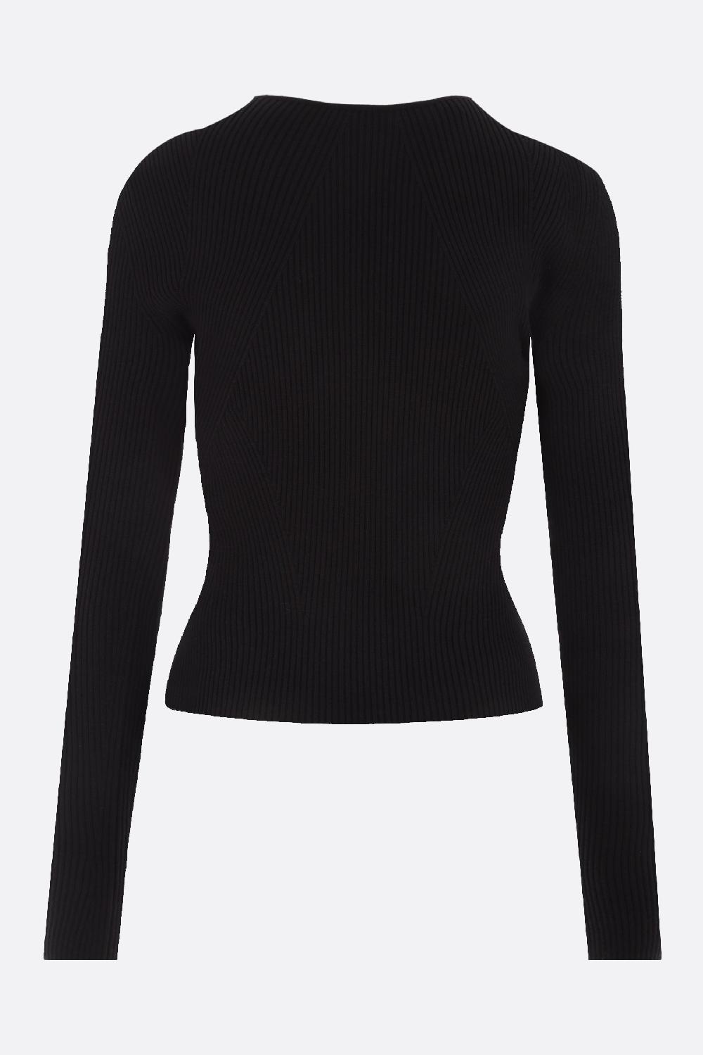 ALEXANDER McQUEEN pullover in lana stretch con cut-out In vendita