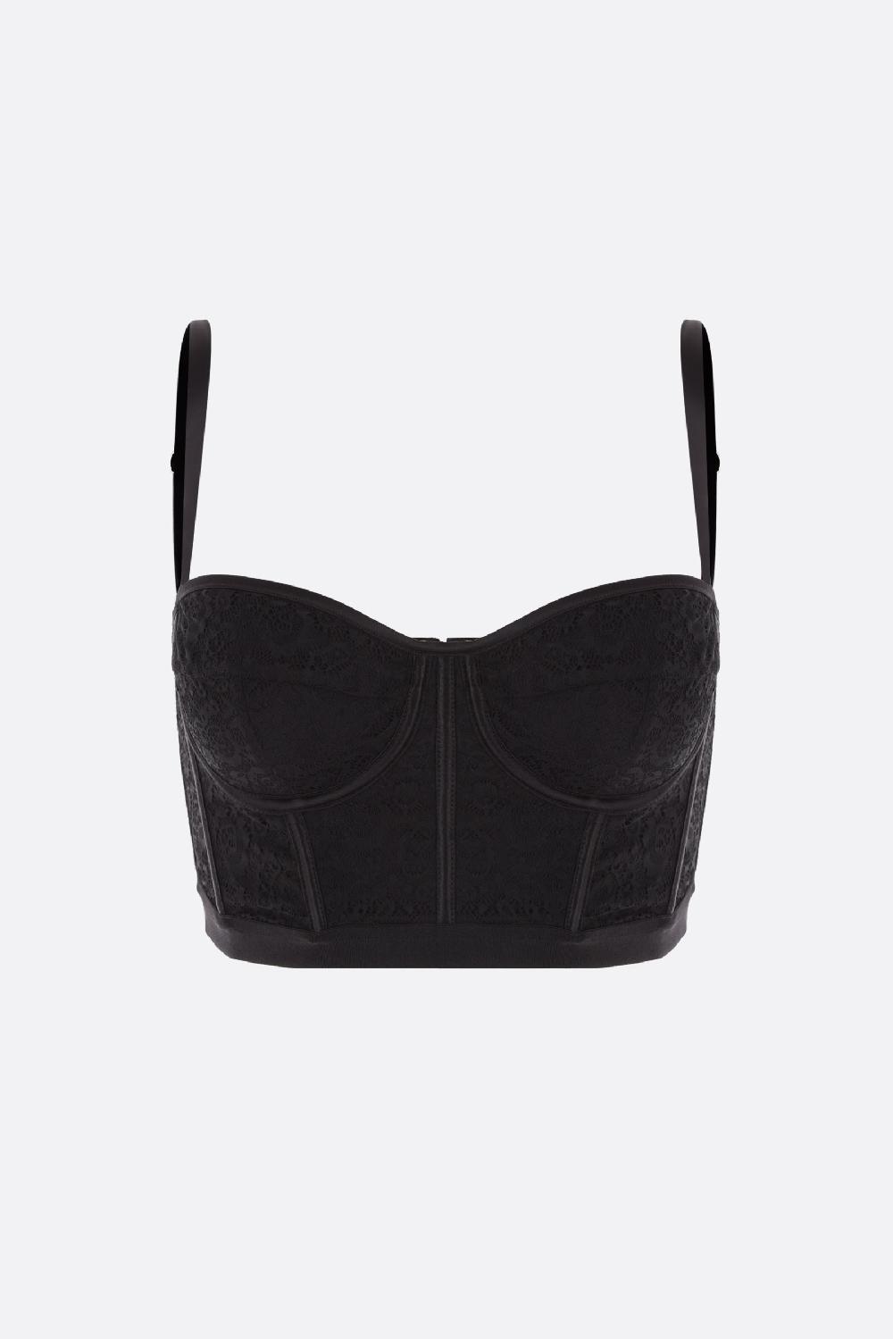 DEL CORE top cropped bustier in pizzo