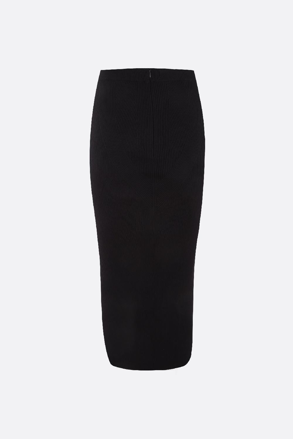 ALEXANDER McQUEEN gonna a tubino in maglia stretch a costine 50% di sconto per tempo limitato