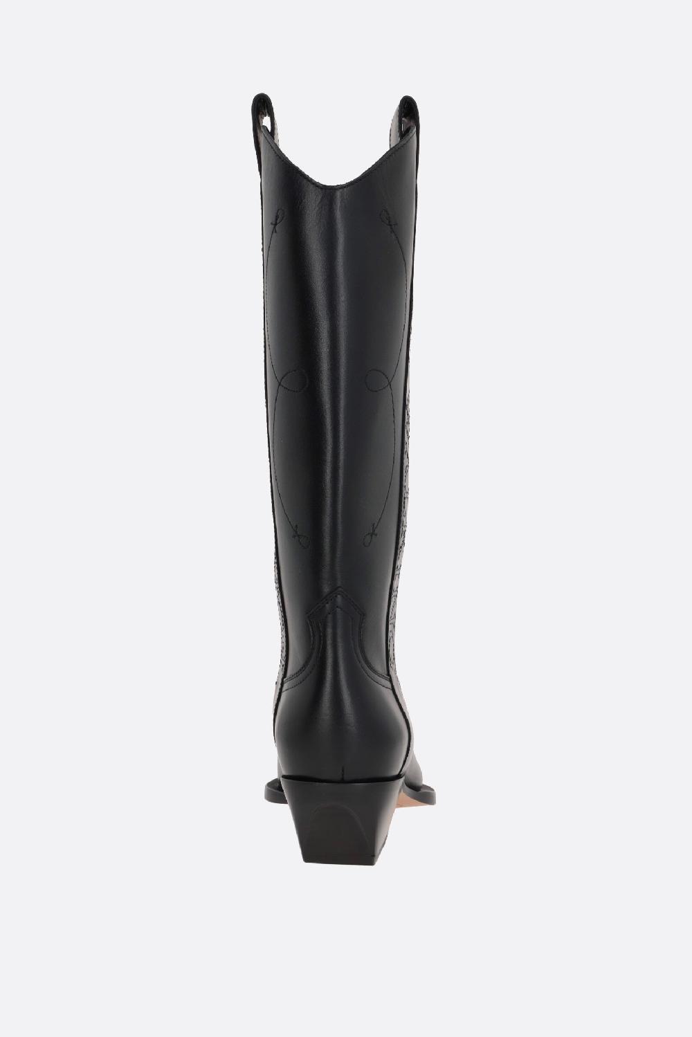 OFF WHITE stivale texano For Walking in pelle liscia 2025