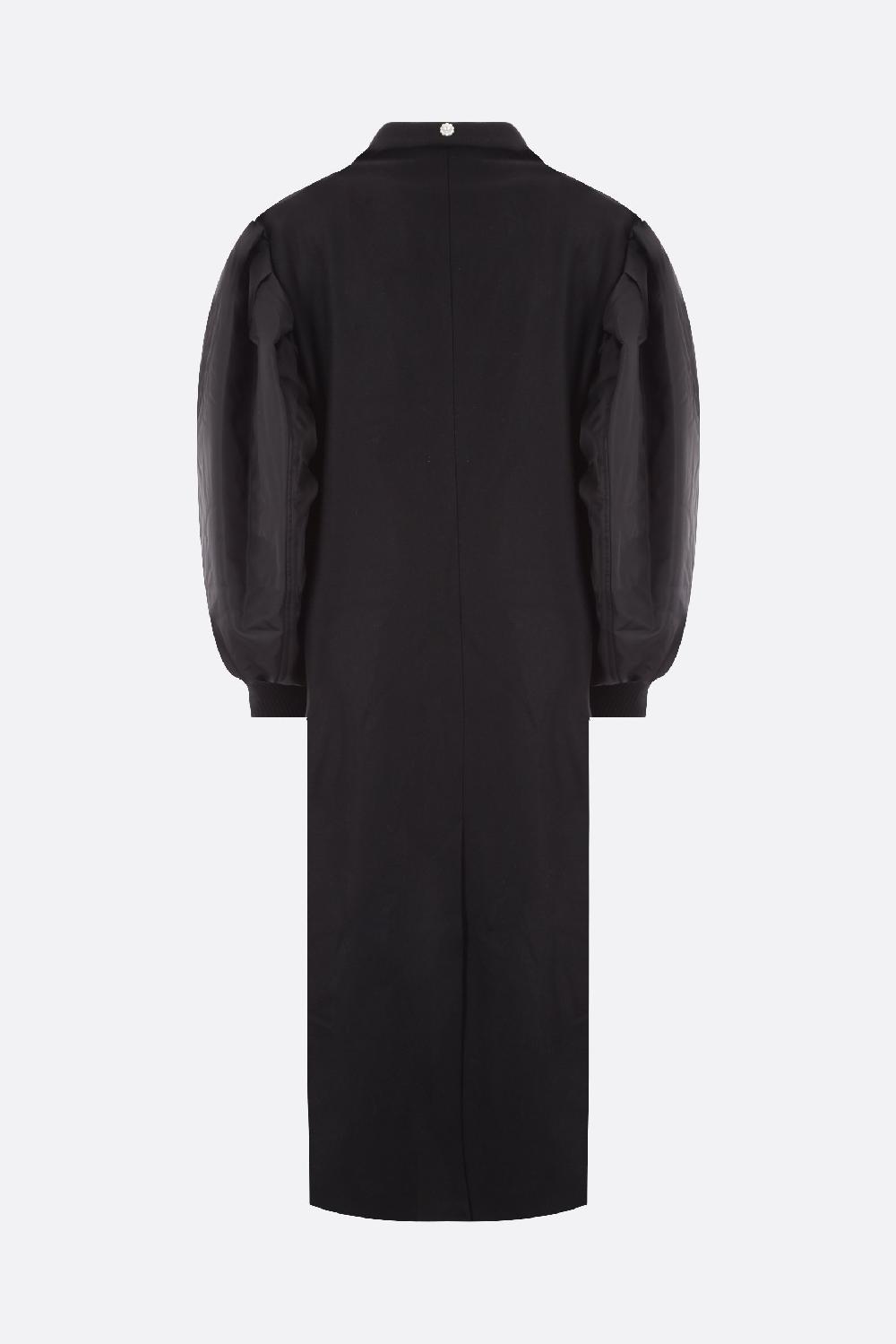 SIMONE ROCHA cappotto monopetto in misto lana e nylon Italy