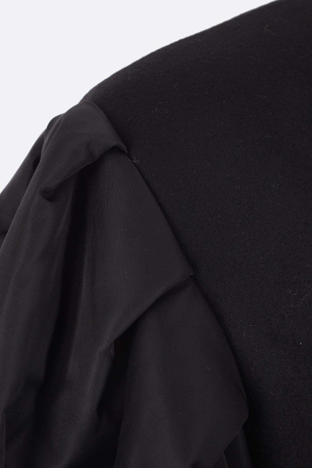 SIMONE ROCHA cappotto monopetto in misto lana e nylon Italy