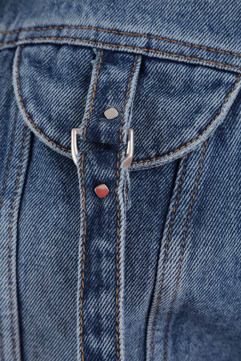 OFF WHITE giubbotto cargo cropped in denim In Linea