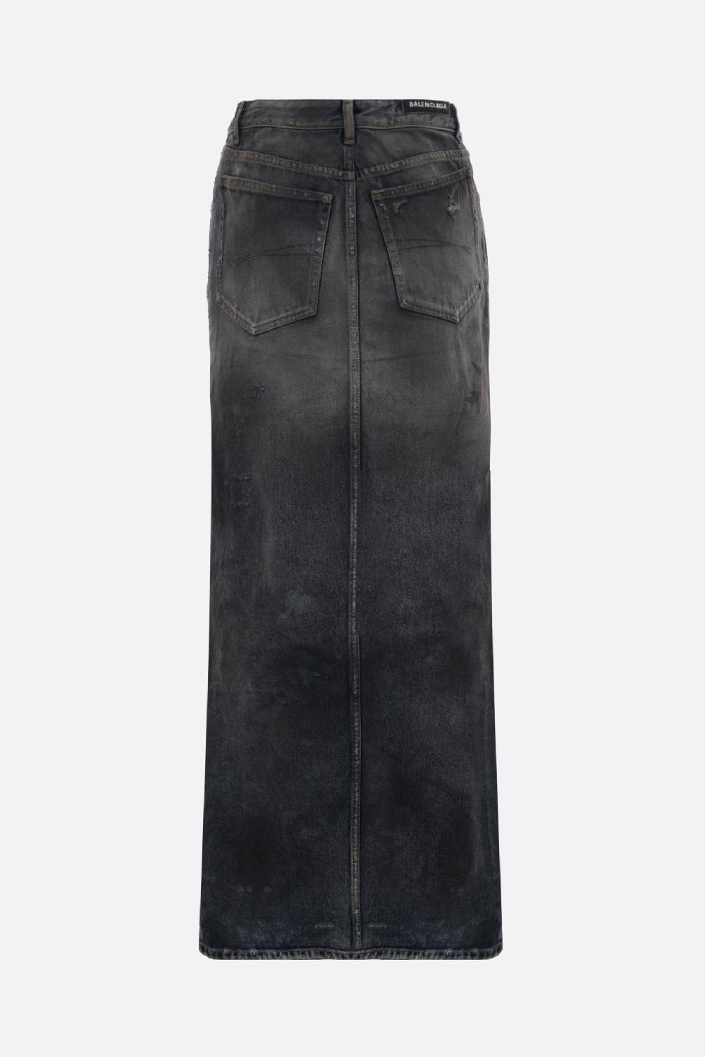 BALENCIAGA gonna lunga in denim Vendita