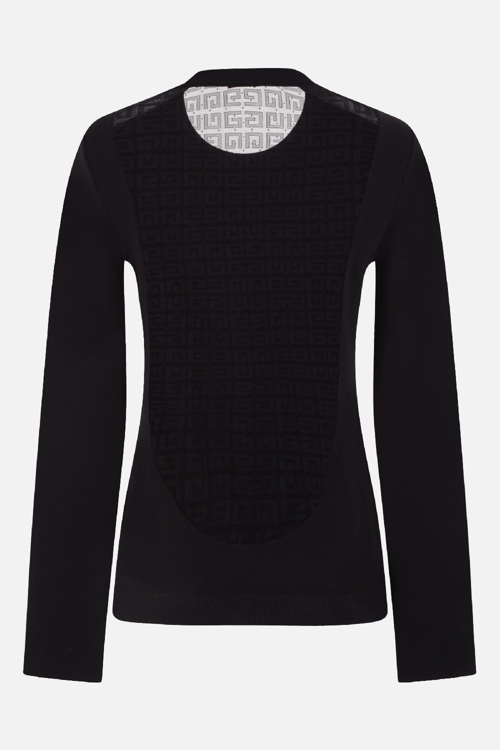 GIVENCHY pullover in viscosa stretch e pizzo GG Novità