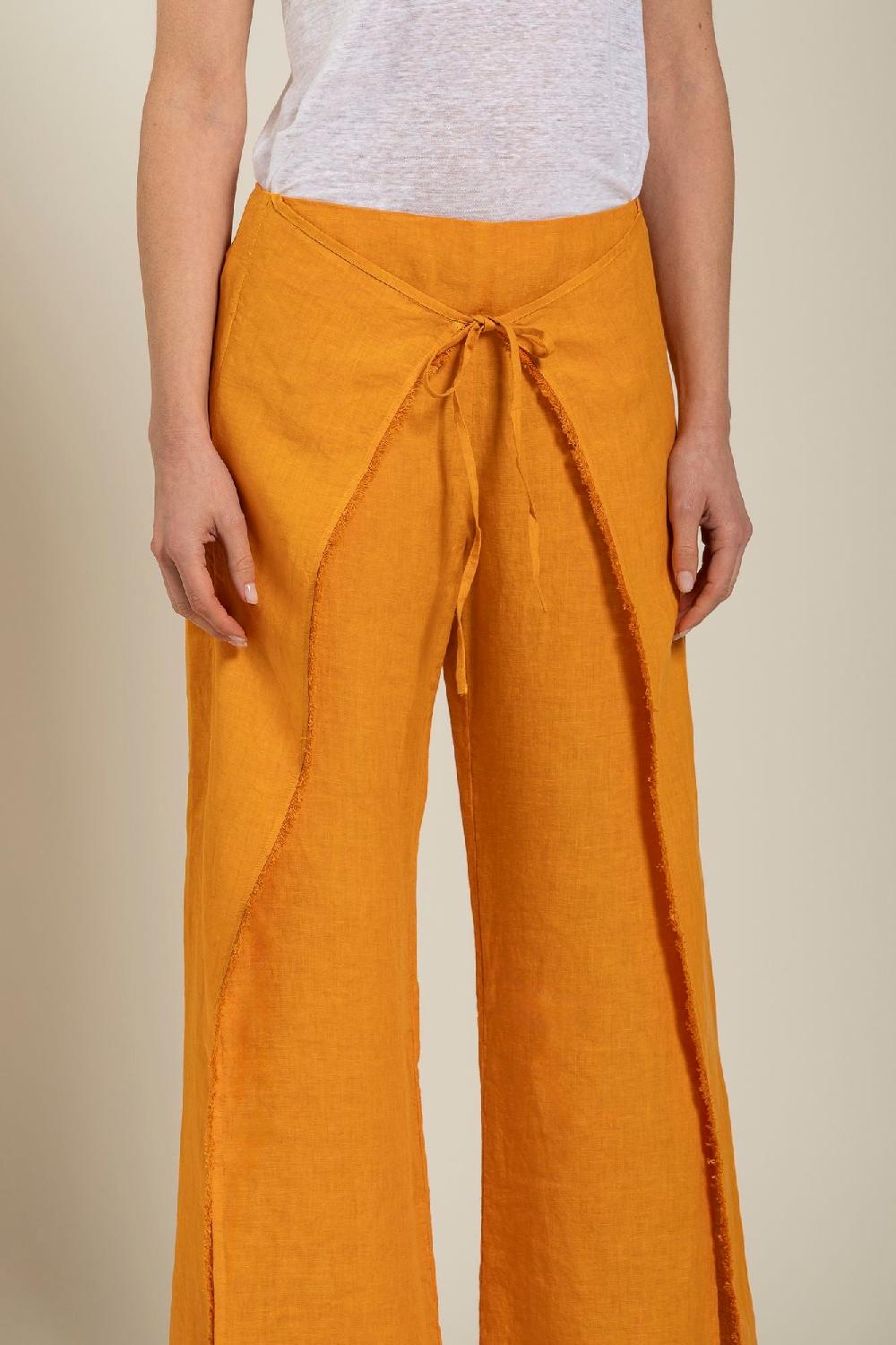 ﻿120% Lino Long Wrap Pant With Drawstring Qualità Garantita