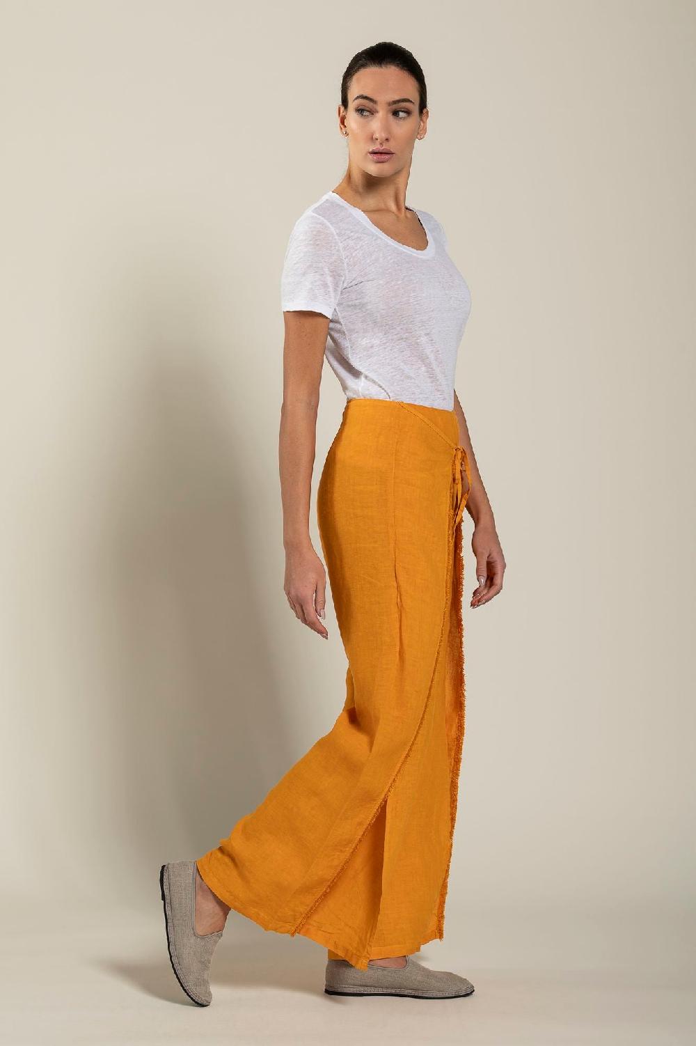 ﻿120% Lino Long Wrap Pant With Drawstring Qualità Garantita