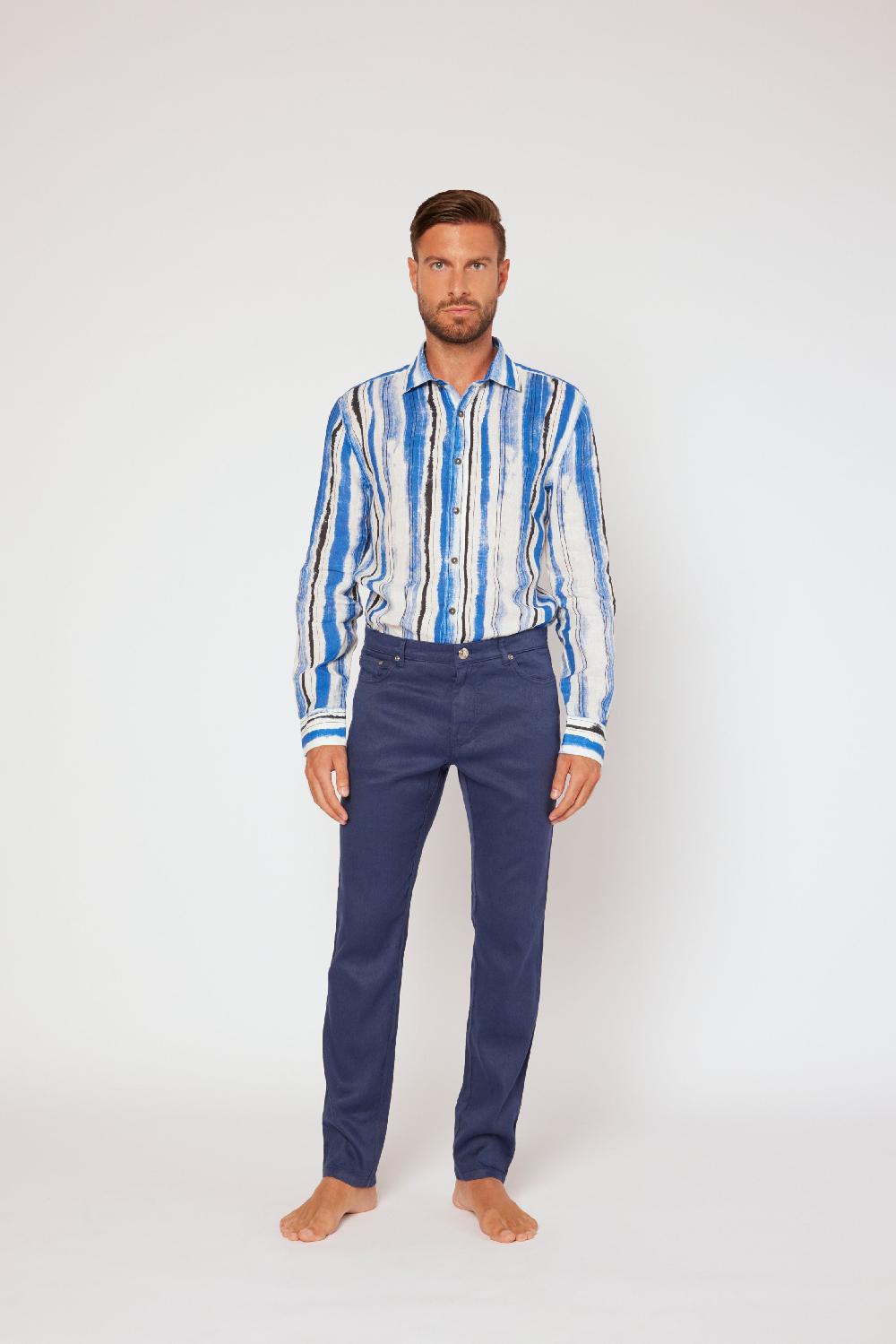 120% Lino 5 Pocket Regular Pant Consegna Veloce
